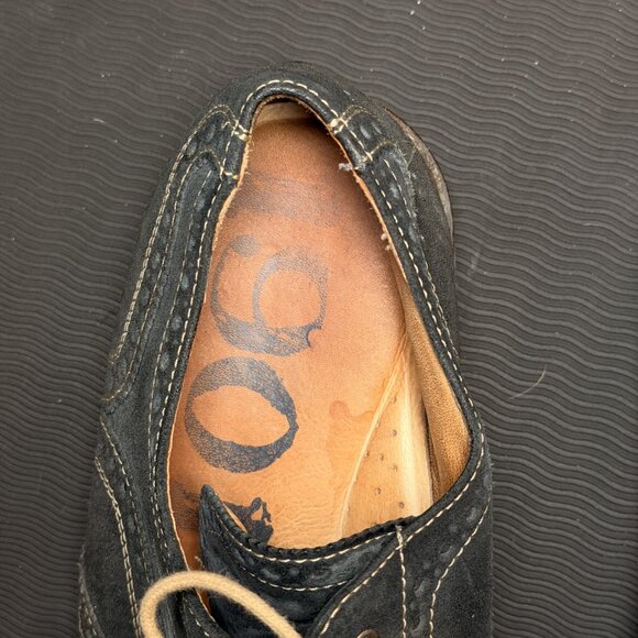 Public Opinion Men's Black Suede Wingtip Brogue Oxford Shoes US 14M - Picture 3 of 5